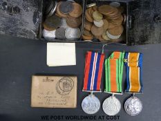 A WWI medal awarded to 65553 PTE H.G.