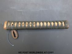 Japanese Edo period tsuka with bound white shagreen,