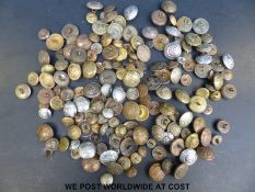 A quantity of buttons to include military, railway and others, Grimsby Tramways,