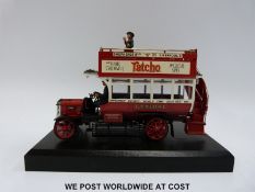 Bassett-Lowke limited edition diecast model Type B London bus on wooden display plinth with