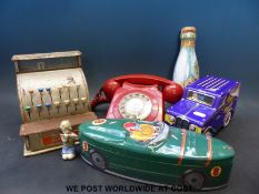 A retro red PO telephone No.