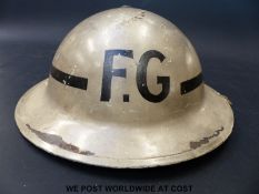 WWII Fire Guard Officer's helmet dated 1939