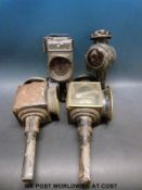 A pair of late 19thC /early 20thC carriage / coaching lamps,