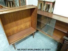 Two retro bookcases (largest H90 x L132 x D28cm)