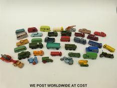 Forty Matchbox 1-75 series diecast model vehicles