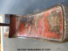 A Japanese Edo period silver wire inlaid and signed abumi or stirrup.