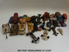 Twenty eight Corgi Toys diecast model vehicles including double decker bus, snack bar,