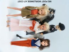 Four Sindy dolls together with a Sindy horse.