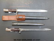 A Czechoslovakian made 1895 pattern bayonet and scabbard, a direct copy of the Austrian 1895,