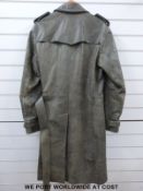 An Alexander McQueen gentleman's leather trench coat (approximately 39 - 40