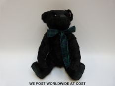 Steiff Original Musical Teddy Bear 'The Black Watch' 662386, with black mohair, button to ear,