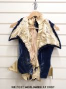 A Victorian ladies velvet and silk waistcoat with embroidery and cut steel beadwork decoration,