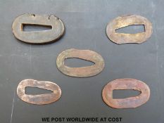 Five Japanese sepoa sword fittings.