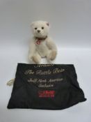 Steiff Original Teddy Bear 'Strauss, The Rattle Bear', 668494, with white mohair, button to ear,