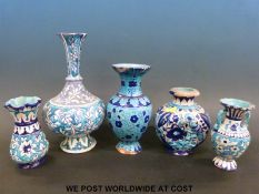 Five Sind pottery vases,