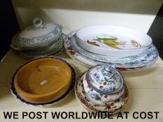 A quantity of various ceramics to include Ironstone, Royal Worcester 'Evesham', Booths,