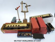 A collection of Hornby 0 gauge, carriages,