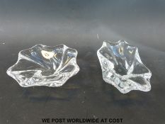 Two Baccarat Crystal dishes