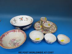 Five Chinese tea bowls (three 19thC, two Chinese),