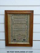 Two Victorian alphabet samplers,