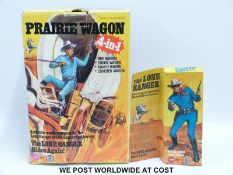 Marx Toys The Lone Ranger Prairie Wagon in original box together with a Lone Ranger action figure