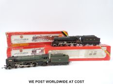 Four Hornby 00 gauge locomotives, two LMS 4-6-0 Patriot Class 5XP 'Duke of Sutherland', BR 4-6-2,