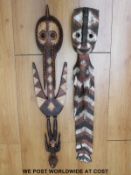 Two very large African tribal masks (largest 105cm)