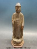 A Japanese 18th /19thC model of a Buddhist monk (24cm tall)