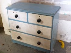 A painted pine chest of two over two drawers (W90 x D44 x H82cm)