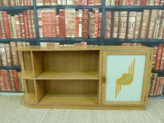 An Art Deco Heals type low bookcase with glazed cabinet (H60xL128xD20cm)