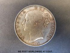 A Queen Victoria 1845 crown, star stops on eagle, wreath reverse,