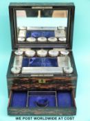 A 19thC coromandel or similar vanity/jewellery box,