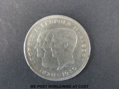 A 1930 Leopold I - Leopold II: Albert Belgian 10 franc coin,