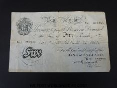 A black on white 1944 Peppiatt, straight edge,