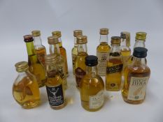 Fourteen mainly 5cl single malt whisky miniatures to include Jura 10 year, Dallas Dhu 18 year,