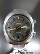 Omega Chronostop gentleman's chronograph wristwatch with date aperture white hands and baton