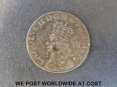 Charles II undated silver threepence