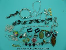 A collection of silver jewellery to include bangles, bracelets,