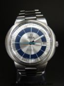 Omega Dynamic Automatic gentleman's wristwatch with date aperture and blue, white and silver face,