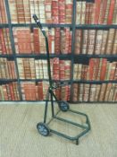 A wicker log basket on trolley (H70cm)