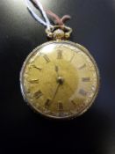 Bearrington Stourbridge 18ct gold gentleman's pocket watch with key-wind fusee movement,