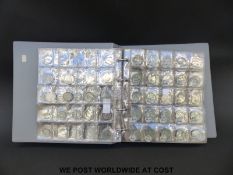 A folder containing a large amateur collection of UK coins, Queen Victoria onwards,