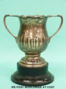A hallmarked silver two handled cup, Sheffield 1920,