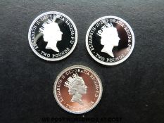 A 50th Anniversary hallmarked silver proof 1995 £2 coin,