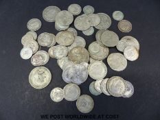 A small wooden box containing 385g of pre-1947 silver coinage