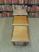 A retro tile inset nest of tables (H51xW50xD50cm)