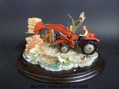 Large Country Artist group with Massey Ferguson 135 tractor 'Hay for the Day' with certificate and
