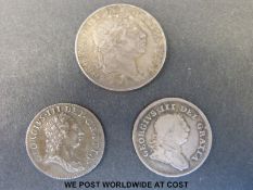 Two 19thC bank tokens comprising George III 1805 five pence and Irish George III 1813 ten pence,