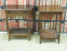 A barley twist two tier table and a further sidetable,