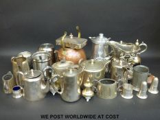 A quantity of silver plate including coffee and tea pots,